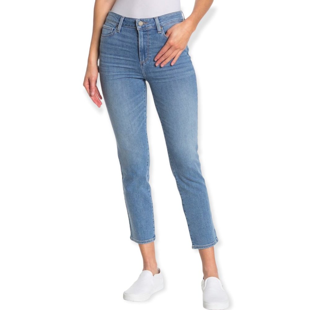 PAIGE Hoxton Slim Cropped Jeans Melrose Jeans Fading Mid Wash Women's Size 28